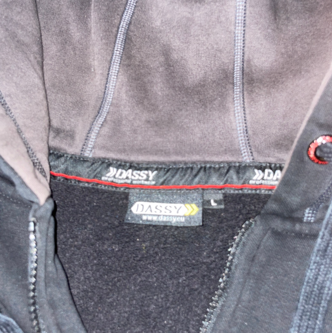 Vintage Dassy professional workwear black hoodie in L|L29 W23|SKU 6100