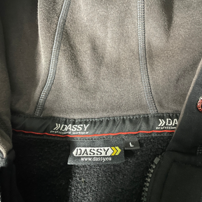 Vintage Dassy professional workwear black hoodie in L|L29 W23|SKU 6100