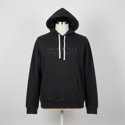 "Vintage Unisex black Jack Wills hoodie in L|L26 W23|SKU 6106