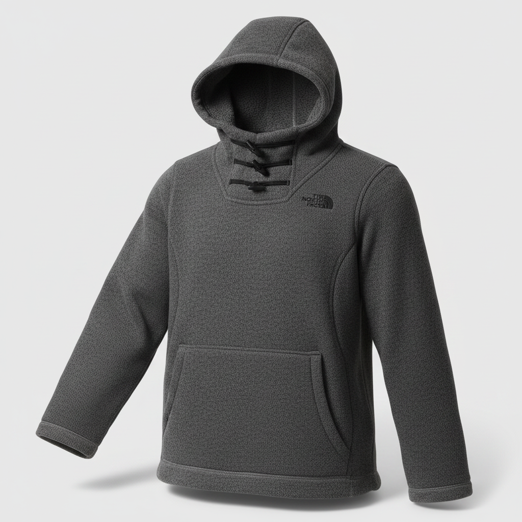 Vintage The North Face Women's Crescent Hoodie grey Knit Fleece hoodie in M|L26 W16|SKU 6107