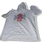 Vintage white jack and jones graphics male hoodies in M|L28 W21|SKU 6113