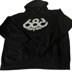 Vintage unisex 686 Graphics Fleece Pullover black Hoodie in M|L26 W23|SKU 6114