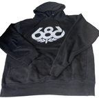 Vintage unisex 686 Graphics Fleece Pullover black Hoodie in M|L26 W23|SKU 6114