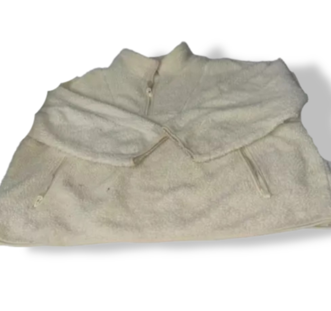 Women's Sherpa Fleece cream women Full zip high neck Jackets in L|L29 W29|SKU 6116