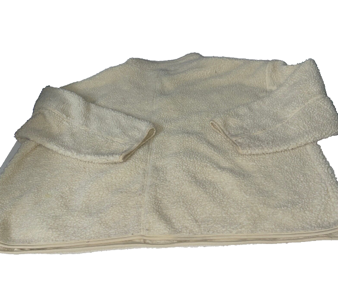 Women's Sherpa Fleece cream women Full zip high neck Jackets in L|L29 W29|SKU 6116