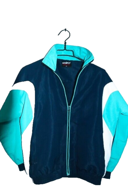 Vintage women Hurst Arabian Gymnastic club navy colorblock wind breaker jacket in M/L|L28W19|SKU 6660