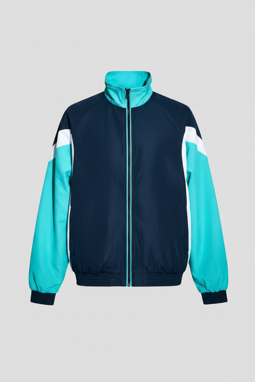 Vintage women Hurst Arabian Gymnastic club navy colorblock wind breaker jacket in M/L|L28W19|SKU 6660