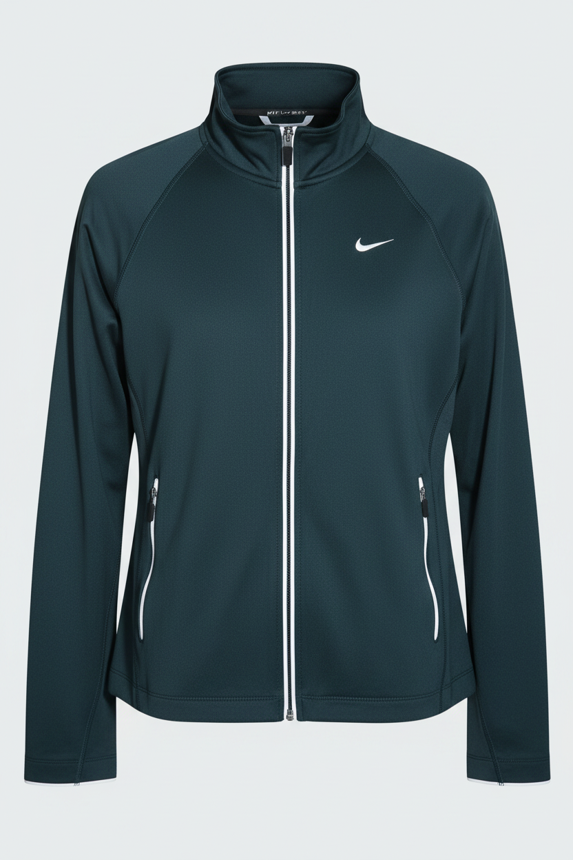 Vintage women Nike fit dry black full zip training fleece track top in M|L28W20