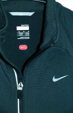 Vintage women Nike fit dry black full zip training fleece track top in M|L28W20