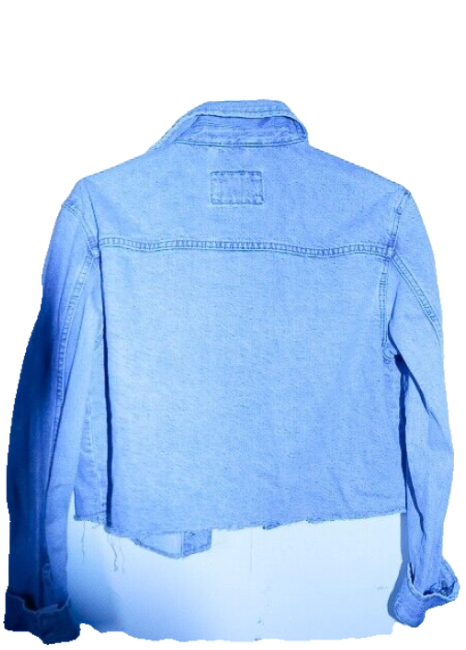 Vintage women M&S Co. cropped denim cutoff blue jacket size 12|L22W20|SKU 6726