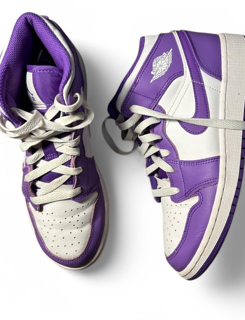 Nike Air Jordan Retro Mid Preschool Purple Venom White Uk 5 USA 5.5 sku 6900