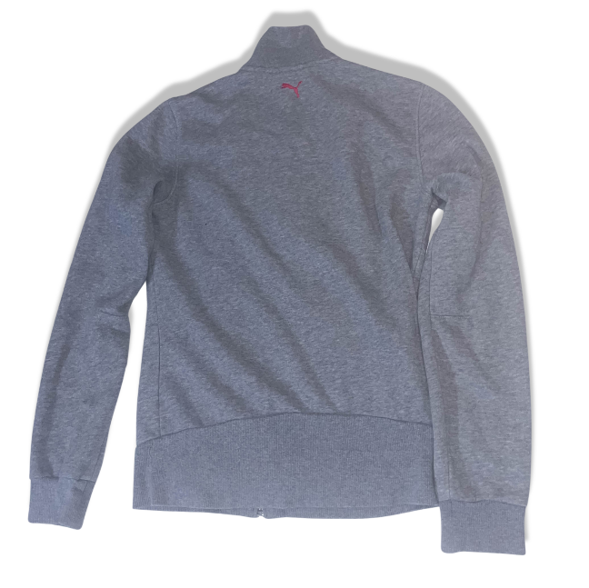 Vintage Puma Women's grey small full zip up high neck track top | S | SKU 3536