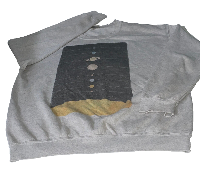 Vintage Second skin graphics grey golf crew neck jumper in M|L28 W23|SKU 6123