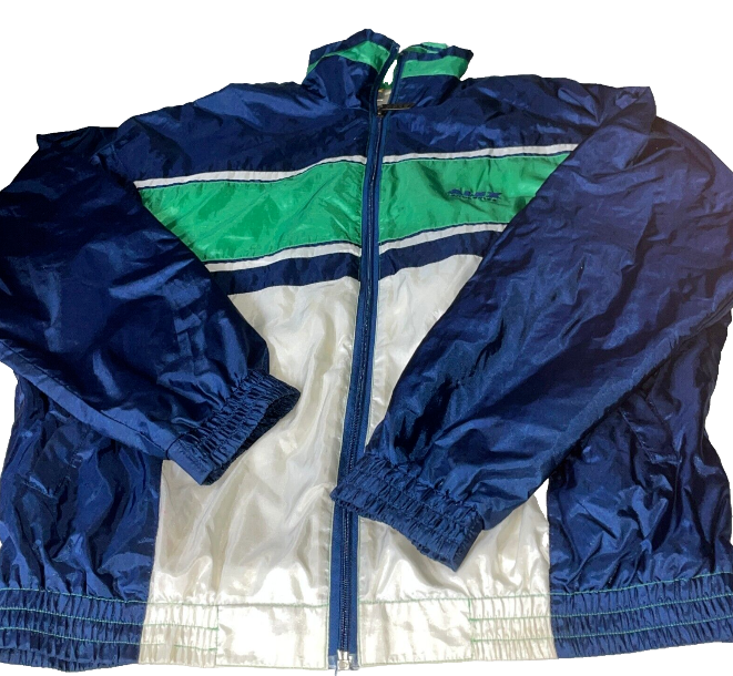 Vintage Alex athletics 90s windbreaker multi block jacket in XL|L32 W26|SKU 6124