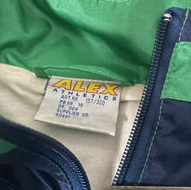 Vintage Alex athletics 90s windbreaker multi block jacket in XL|L32 W26|SKU 6124