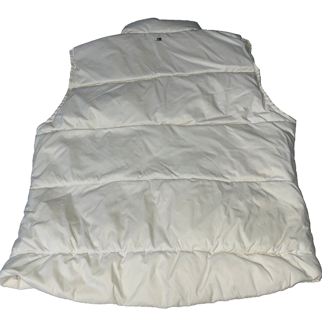 Vintage 90s Nylon Plain Whited padded Tommy Hilfiger Puffer Vest Gilet Jacket - XS/S|L24 W18|SKU 6131