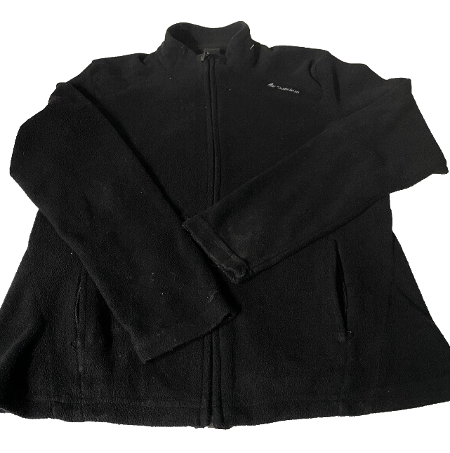 Female Decathlon vintage black fleece jacket in size M|L28 W20|SKU 6134
