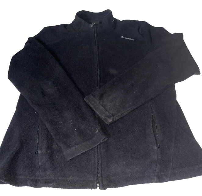 Female Decathlon vintage black fleece jacket in size M|L28 W20|SKU 6134