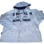 Vintage Women New York full Zip Through grey Hoodie UK 14|L23 W20|SKU 6136