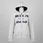 Vintage Women New York full Zip Through grey Hoodie UK 14|L23 W20|SKU 6136
