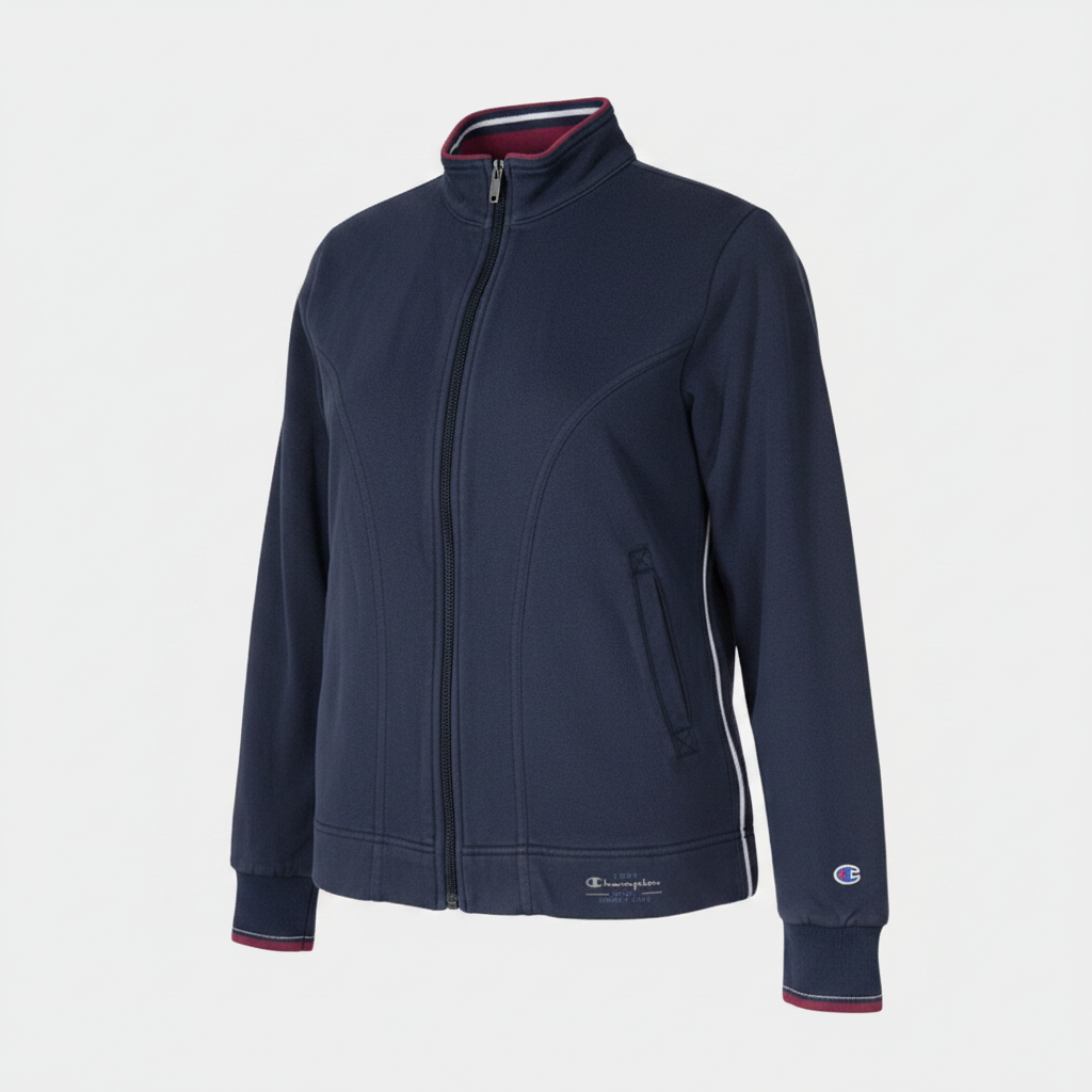 Vintage Champion Women's Blue  Full Zip high neck Jumper Jacket in M|L27W18|6137