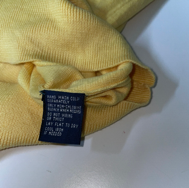 Vintage male Polo Ralph Lauren Yellow Cotton Linen Blend Knit Sweater Vest L SKU 6145