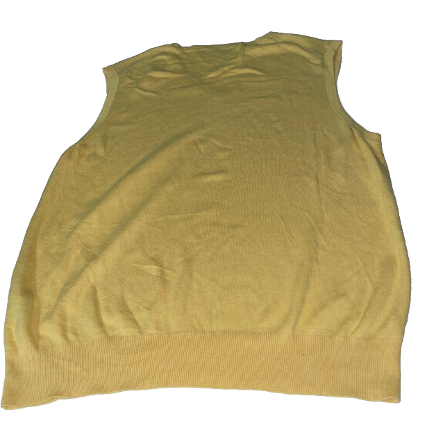 Vintage male Polo Ralph Lauren Yellow Cotton Linen Blend Knit Sweater Vest L SKU 6145
