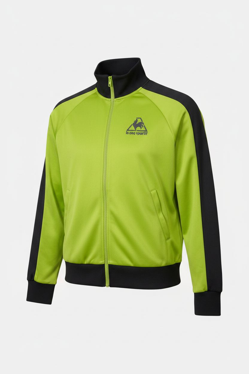 Vintage Female Lecoq Sportif Zipper windbreaker green Jacket in M|L28W18|SKU 6146