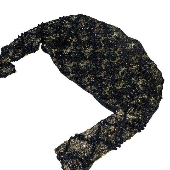 Vintage 80s Fully Sequined Black Gold Sequin Jacket Cropped Jacket S/M L 14 W 14 SKU 6157.