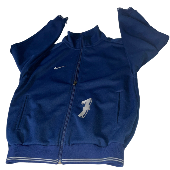 Vintage Nike Sportswear Club Women's Navy and Blue Jacket in size medium L W SKU 6159