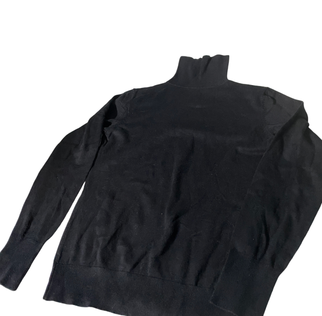 Hema Slim Fit Merino Wool-Blend Turtle Neck black turtleneck Womens SKU 6161