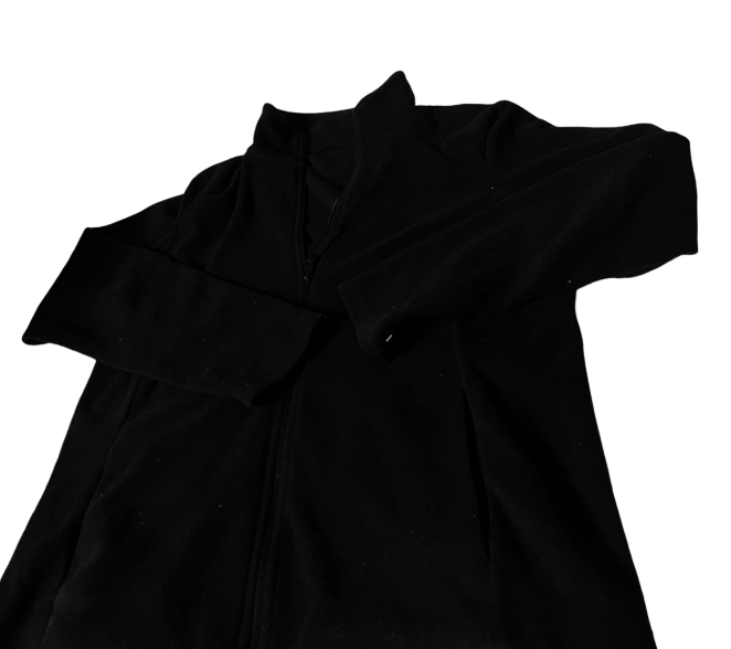 Vintage black fleece track jacket Fleece Vintage Clothing for Women L 27 W 19 SKU 6168