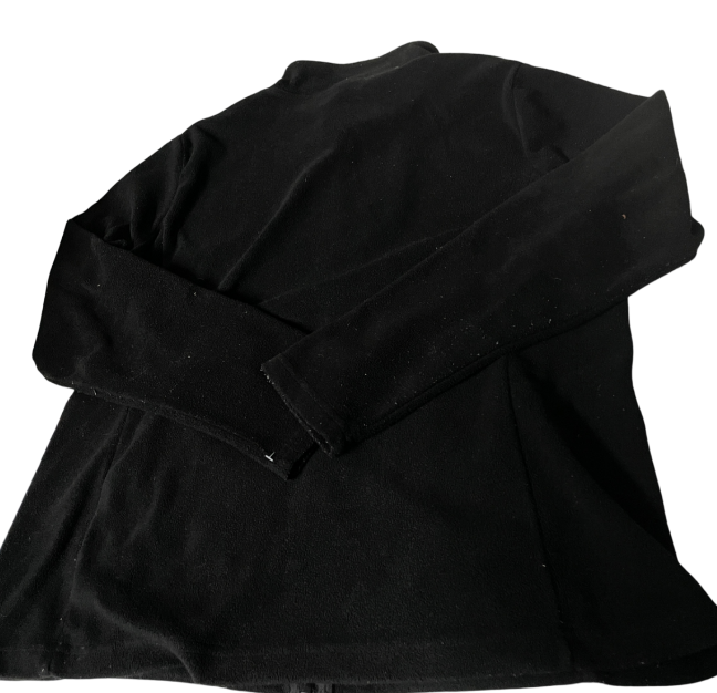 Vintage black fleece track jacket Fleece Vintage Clothing for Women L 27 W 19 SKU 6168