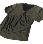 VINATGE Black and Gold Tunic Tops & Shirts for Women  SEQUINS GLITTERY BLOUSE IN SIZE XL SKU 6170