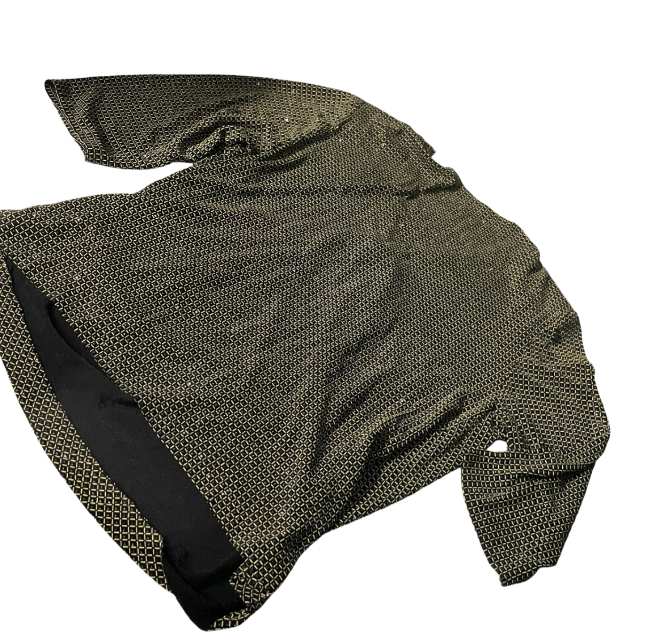 VINATGE Black and Gold Tunic Tops & Shirts for Women  SEQUINS GLITTERY BLOUSE IN SIZE XL SKU 6170