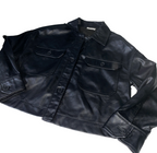 Vintage Cropped faux leather jacket for women M/L L 25 W 19 SKU 6173