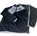 vintage quater zip GAA bLACK wome's hoodie in black FITNESS 1/4 ZIP TOP WITH REFLECTIVE PANELS SKU 6177