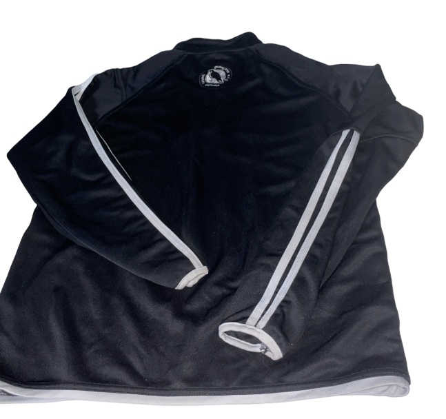 vintage quater zip GAA bLACK wome's hoodie in black FITNESS 1/4 ZIP TOP WITH REFLECTIVE PANELS SKU 6177