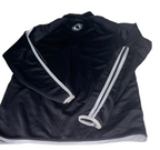 vintage quater zip GAA bLACK wome's hoodie in black FITNESS 1/4 ZIP TOP WITH REFLECTIVE PANELS SKU 6177