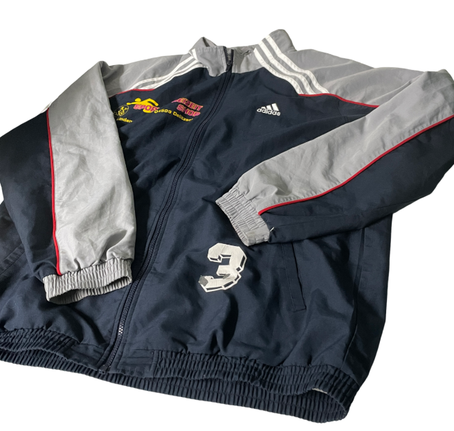 vintage Adidas Vintage Zip up Windbreaker Jacket Blue Retro 90s 80s shell track jacket in blue SKU 6180