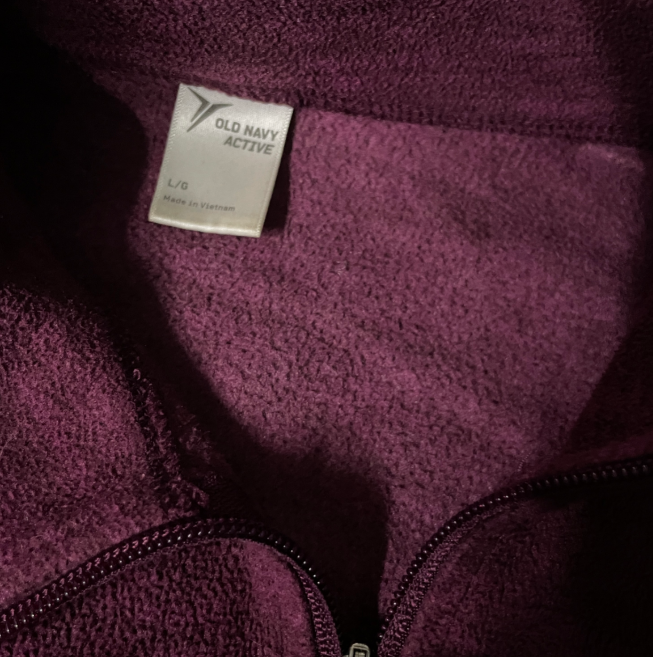 vintage burgundy old navy fleece track jacket 6186 L28 W 19 SKU 6186