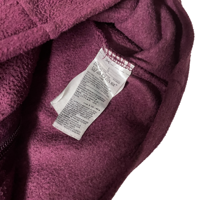 vintage burgundy old navy fleece track jacket 6186 L28 W 19 SKU 6186