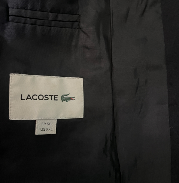 Vintage 90s Vintage men's LACOSTE navy blue retro preppy style soft material  suit jacket