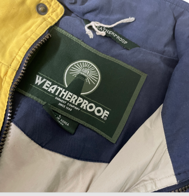 Vintage weatherproof yellow made in south korea bomber  jacket