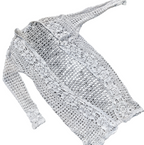 Vintage white fishnet festival hippie one size jacket L40 W20 SKU 6246