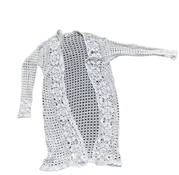 Vintage white fishnet festival hippie one size jacket L40 W20 SKU 6246