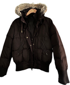 DKNY Sport Women's M Brown Logo Puffer Hooded Weatherproof Jacket M SKU 7073