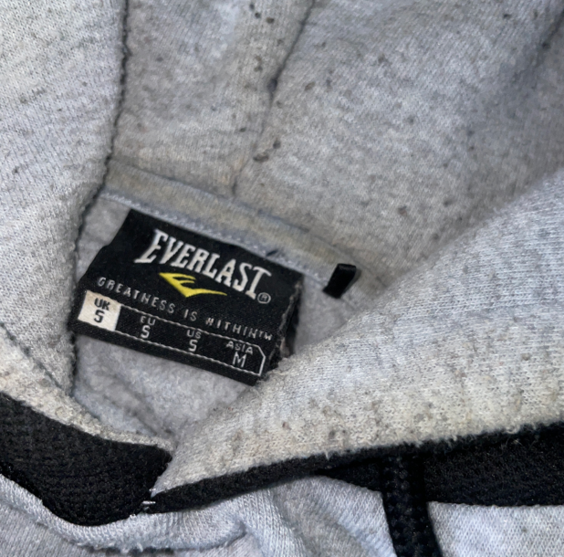 Everlast Over The Head Hoody Grey Marl Large contrast