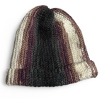 Unisex Cuffed brown multi Winter Knit Hat Tabbogan Stocking Cap Brown SKU 6791