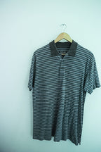 Vintage Country road grey stripped mens medium polo shirt